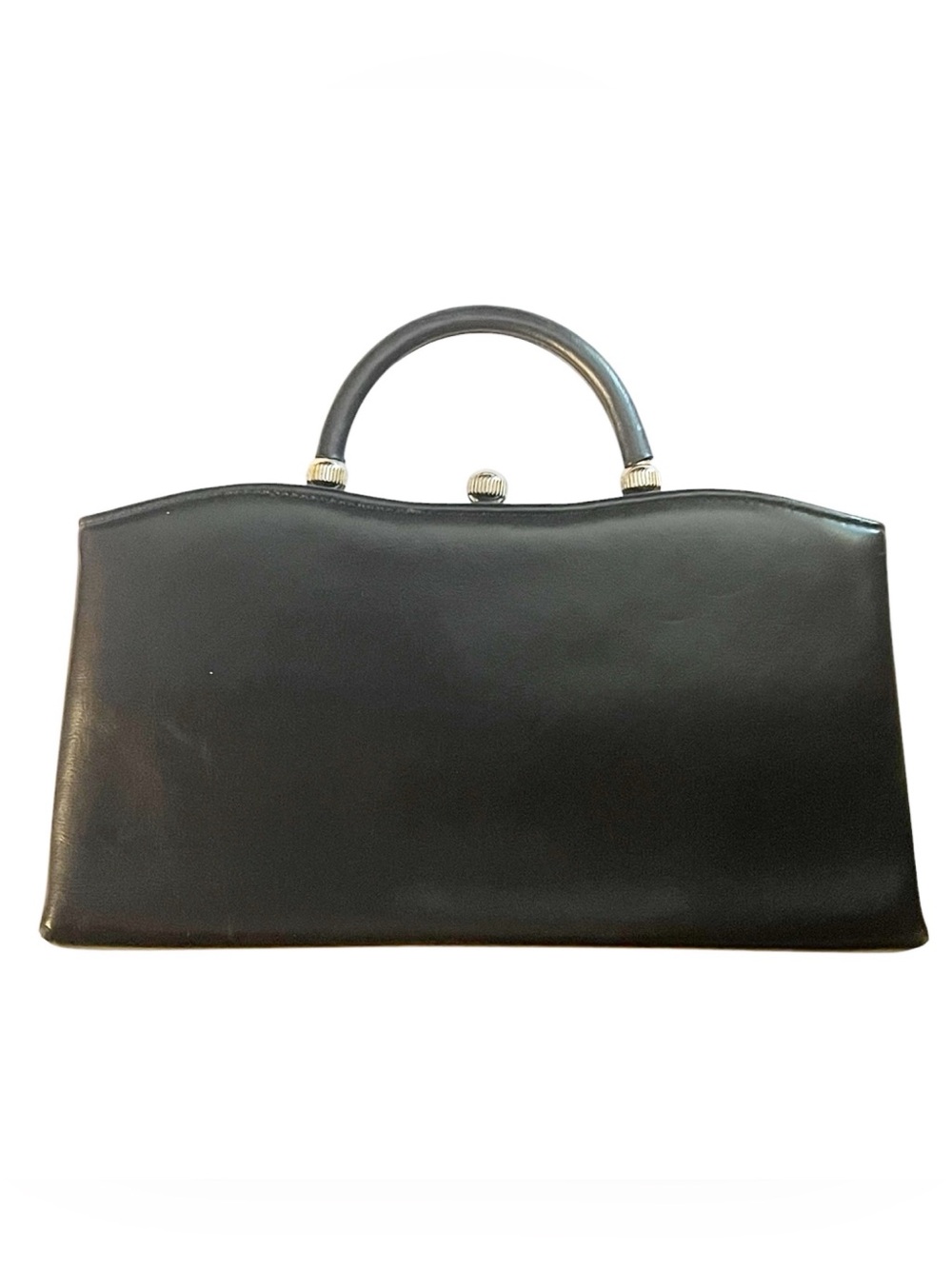 Vintage Ande navy blue leather hand bag convertible to a clutch